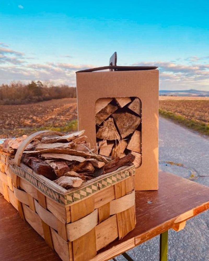 Buchenholz Tragekarton